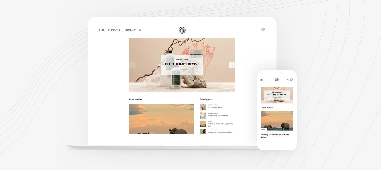 Responsive website design for Eco Therapy Revive displayed on laptop and phone