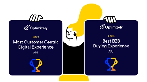 Optimizely 2021 awards for Most Customer Centric Digital Experience and Best B2B Buying Experience