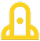 Yellow handbag icon with a buckle and handle, representing fashion accessories