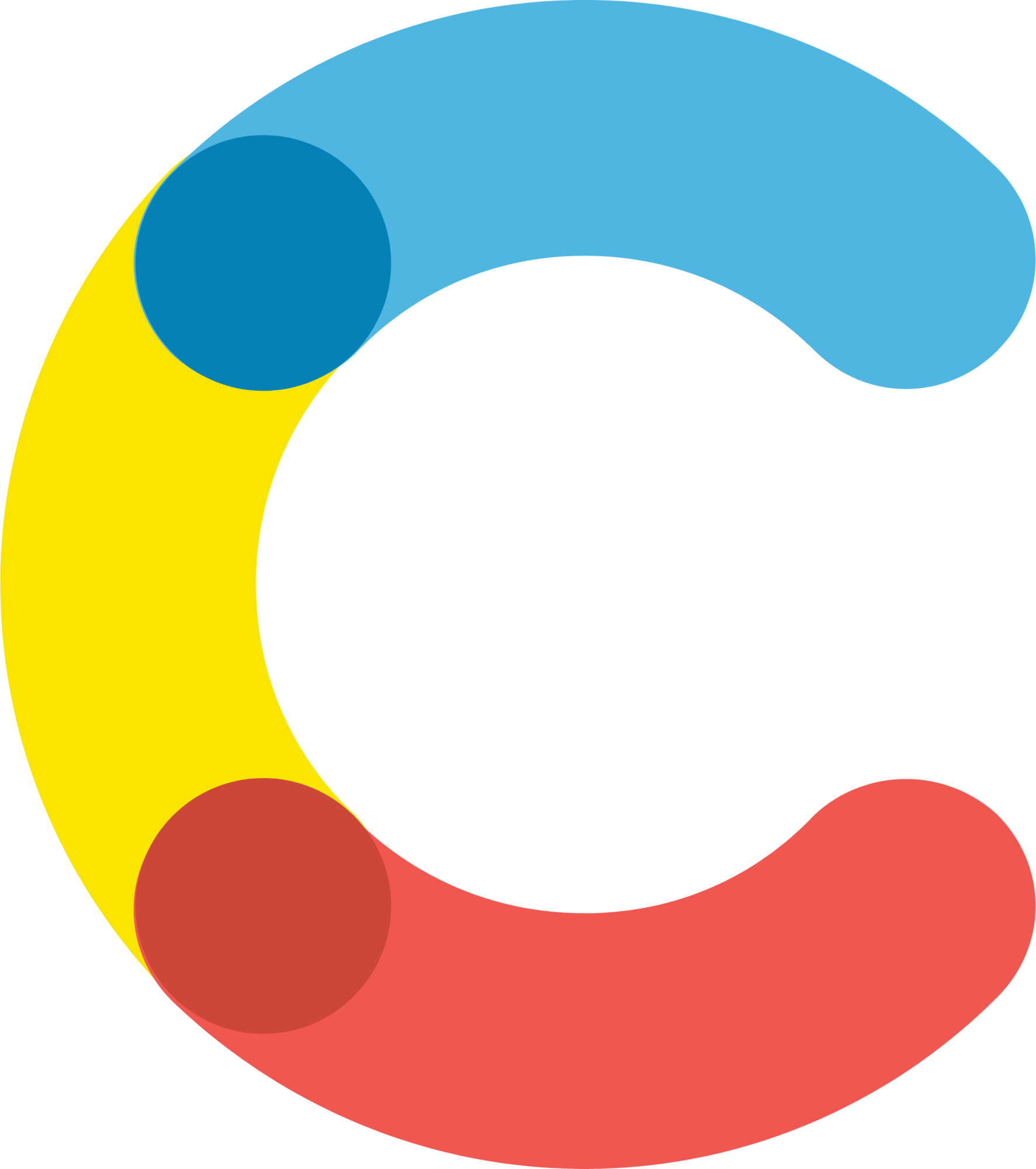 Colorful circular chart with blue, yellow, and red segments highlighting data trends