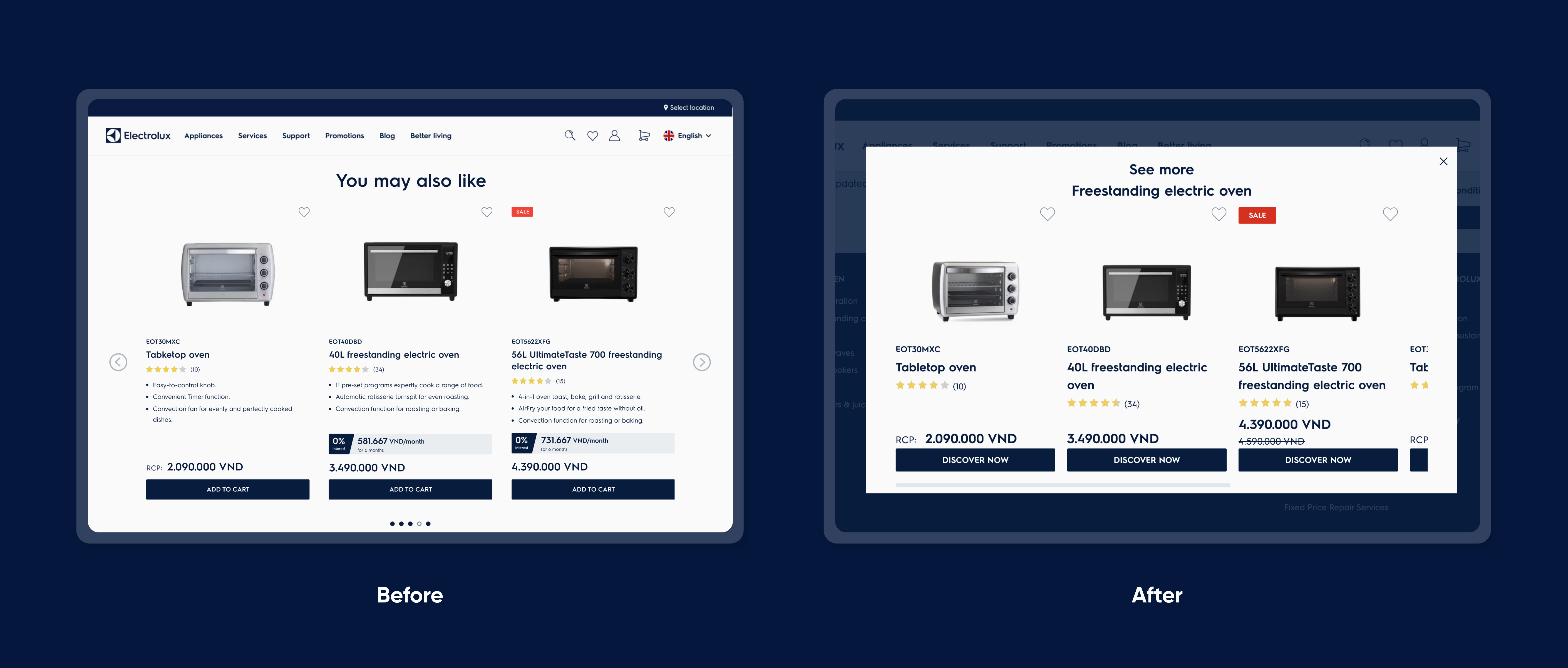 Electrolux freestanding electric oven product comparison with prices and ratings