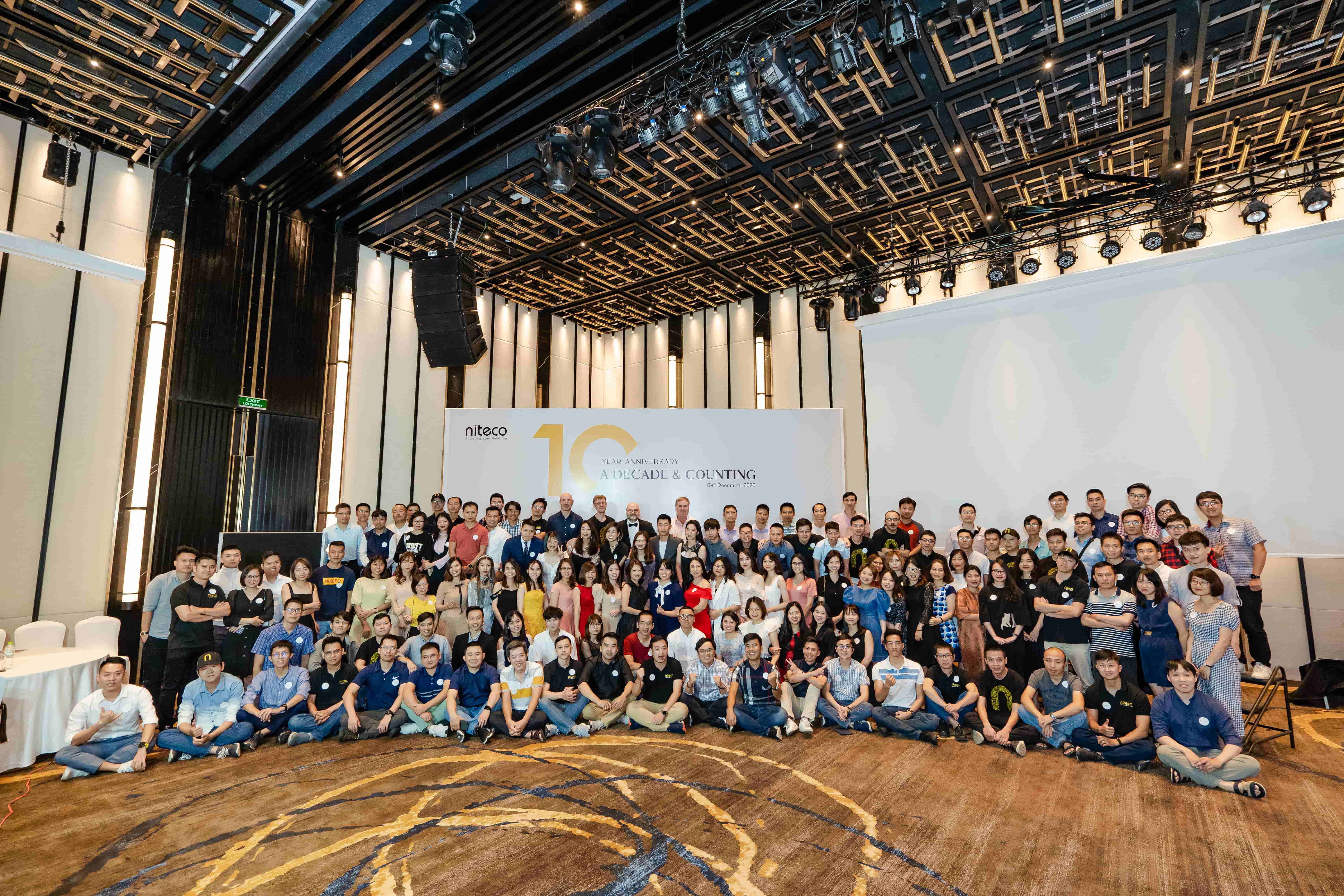 Niteco 10-year anniversary group photo celebrating a decade and counting event