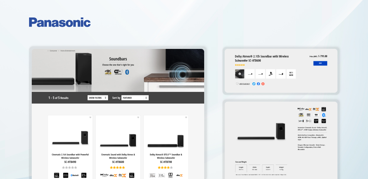 Panasonic soundbars with Dolby Atmos, wireless subwoofers, and 4K HDR features