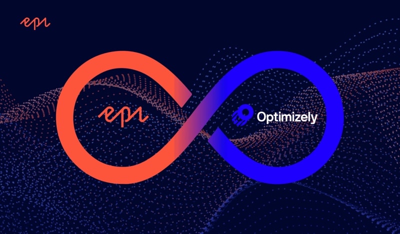 Epi and Optimizely logos connected in an infinity loop representing integration