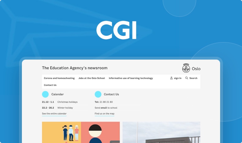 CGI Education Agency newsroom with homeschooling and technology news in Oslo