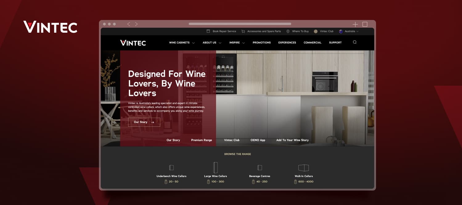 Vintec wine cabinets for climate-controlled cellars and premium wine storage