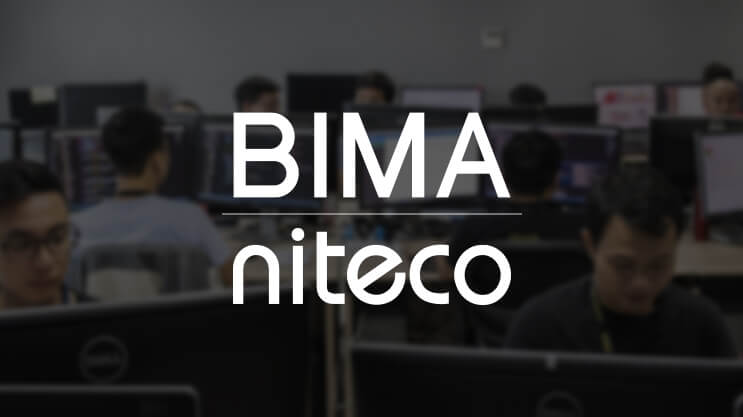 BIMA Niteco software development team working in an office environment
