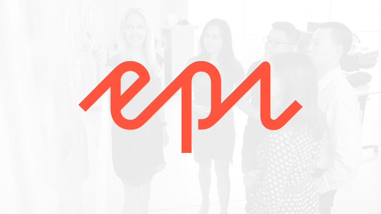 Epi logo overlaying diverse team collaborating in modern office setting