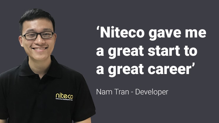 Smiling developer Nam Tran shares how Niteco launched his great career.